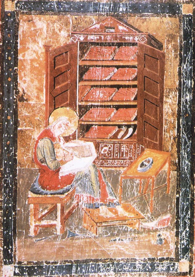 The prophet Ezra works Begin the saint documents, from the Codex Amiatinus, Jarrow